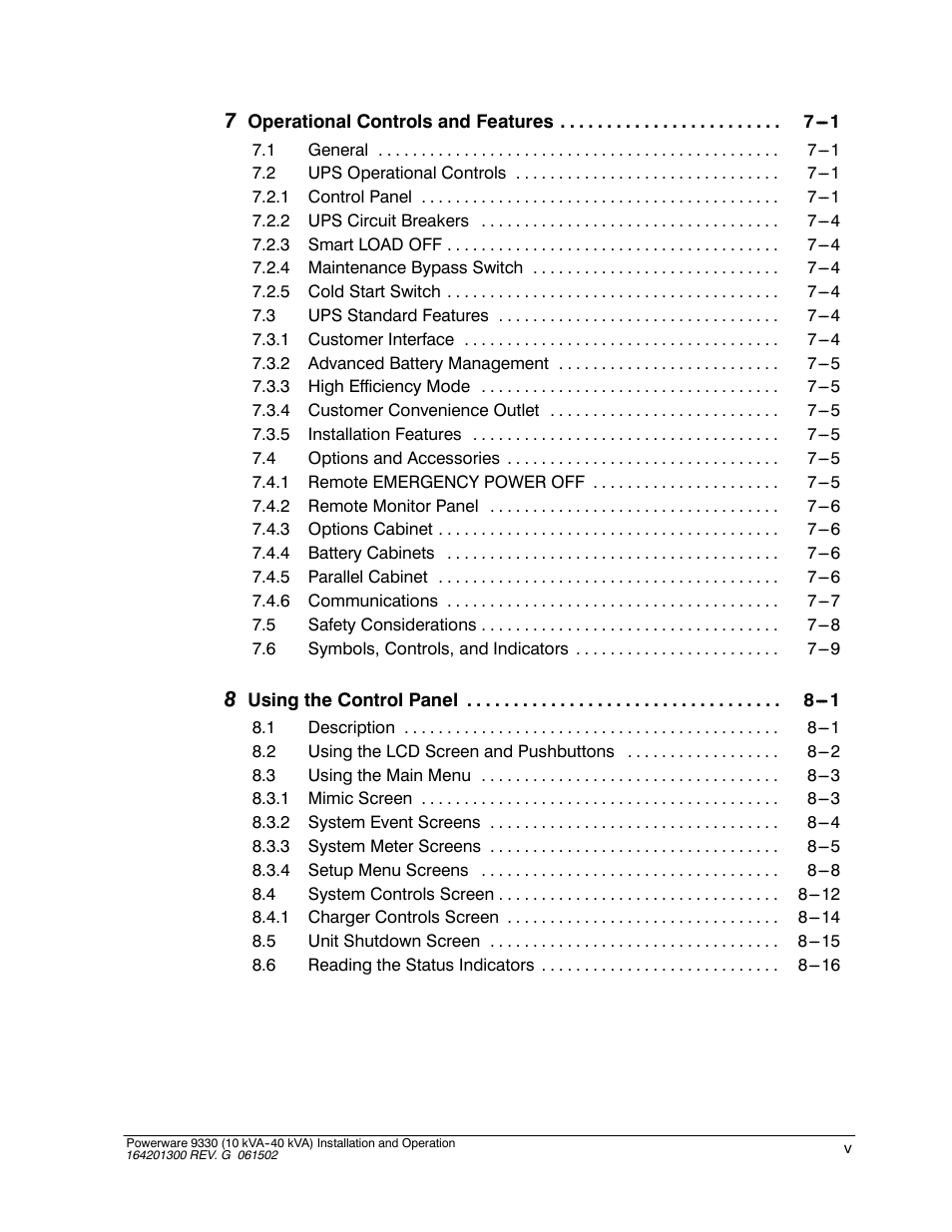 Powerware 9330 User Manual | Page 5 / 246
