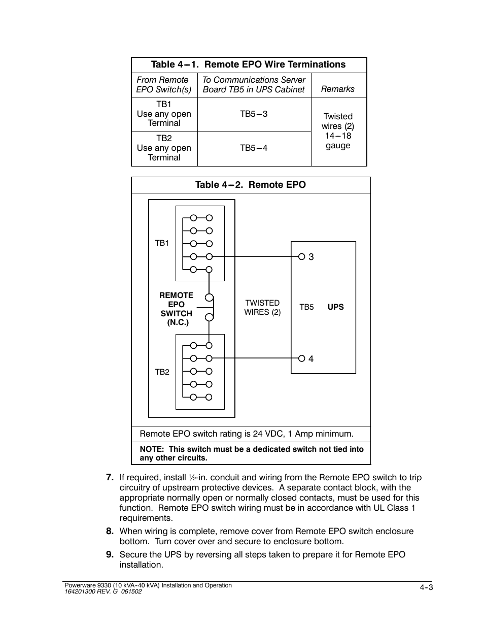 Powerware 9330 User Manual | Page 67 / 246