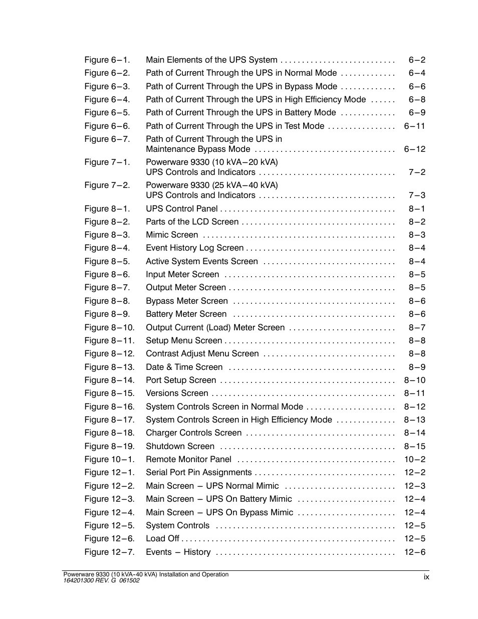 Powerware 9330 User Manual | Page 9 / 246