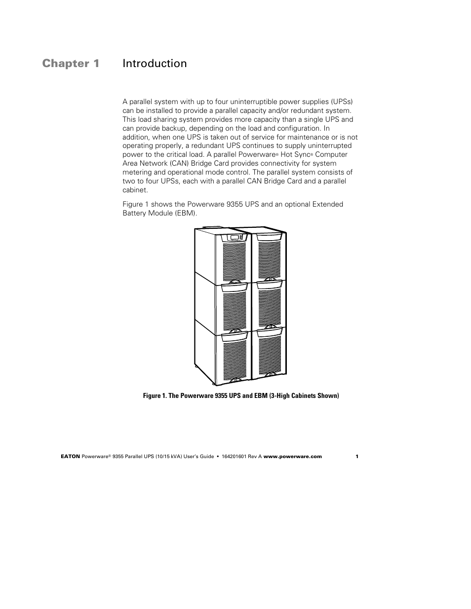 Chapter 1 introduction | Powerware 9355 User Manual | Page 7 / 62