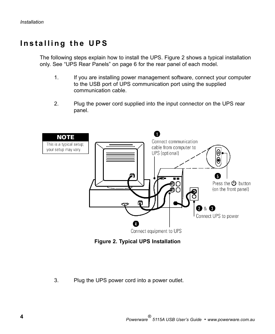 Powerware 5115A USB User Manual | Page 10 / 44