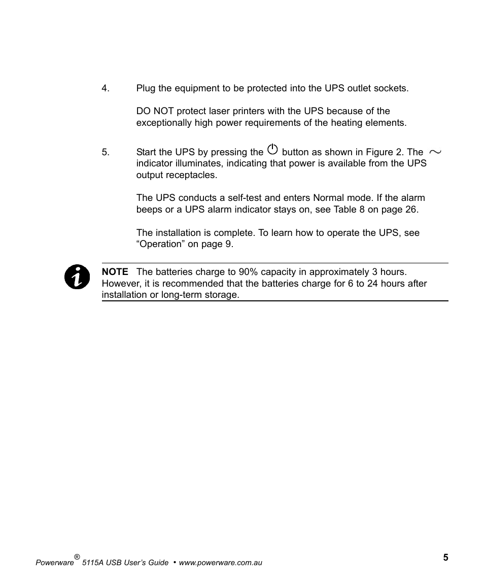 Powerware 5115A USB User Manual | Page 11 / 44