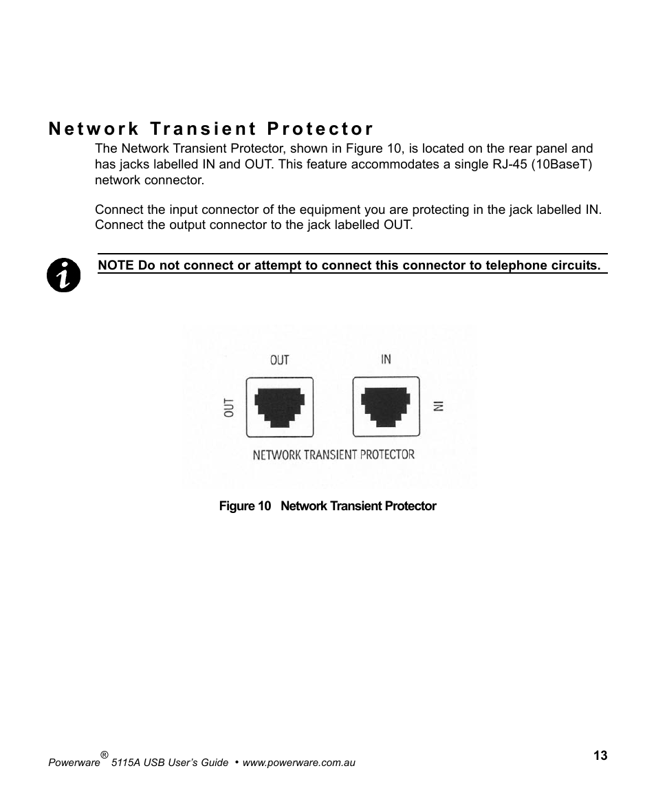Powerware 5115A USB User Manual | Page 19 / 44