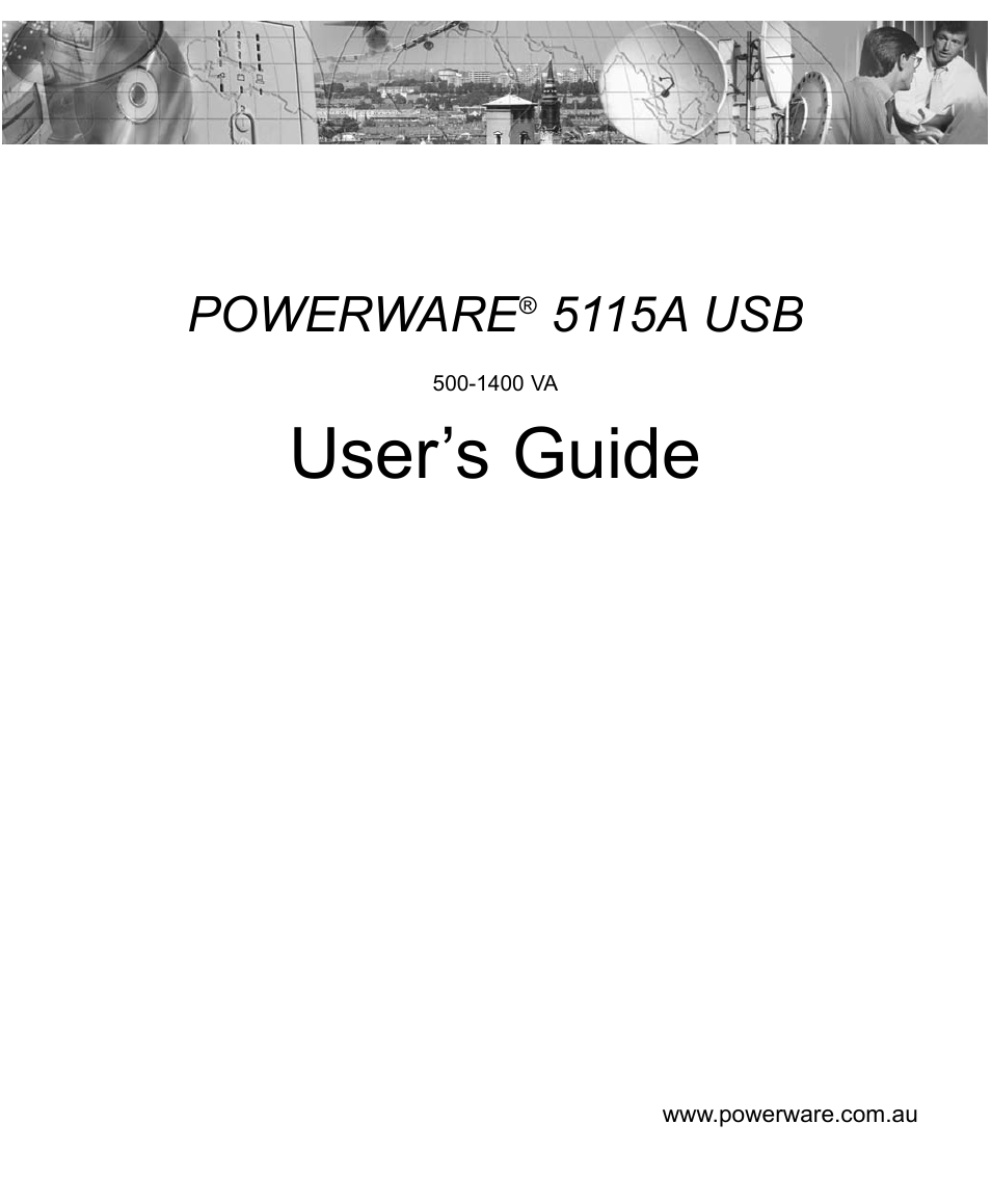 User’s guide, Powerware, 5115a usb | Powerware 5115A USB User Manual | Page 3 / 44