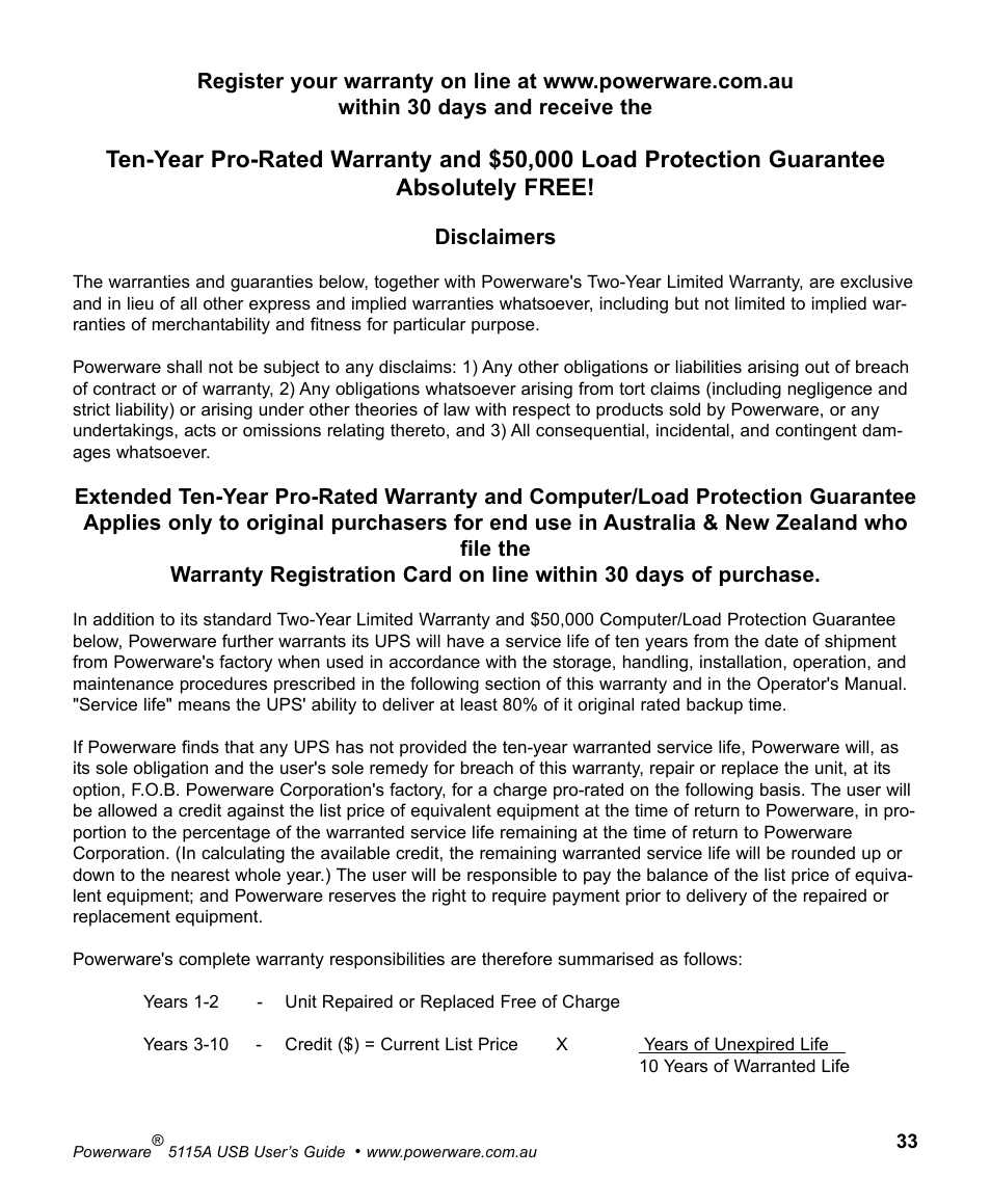 Powerware 5115A USB User Manual | Page 39 / 44
