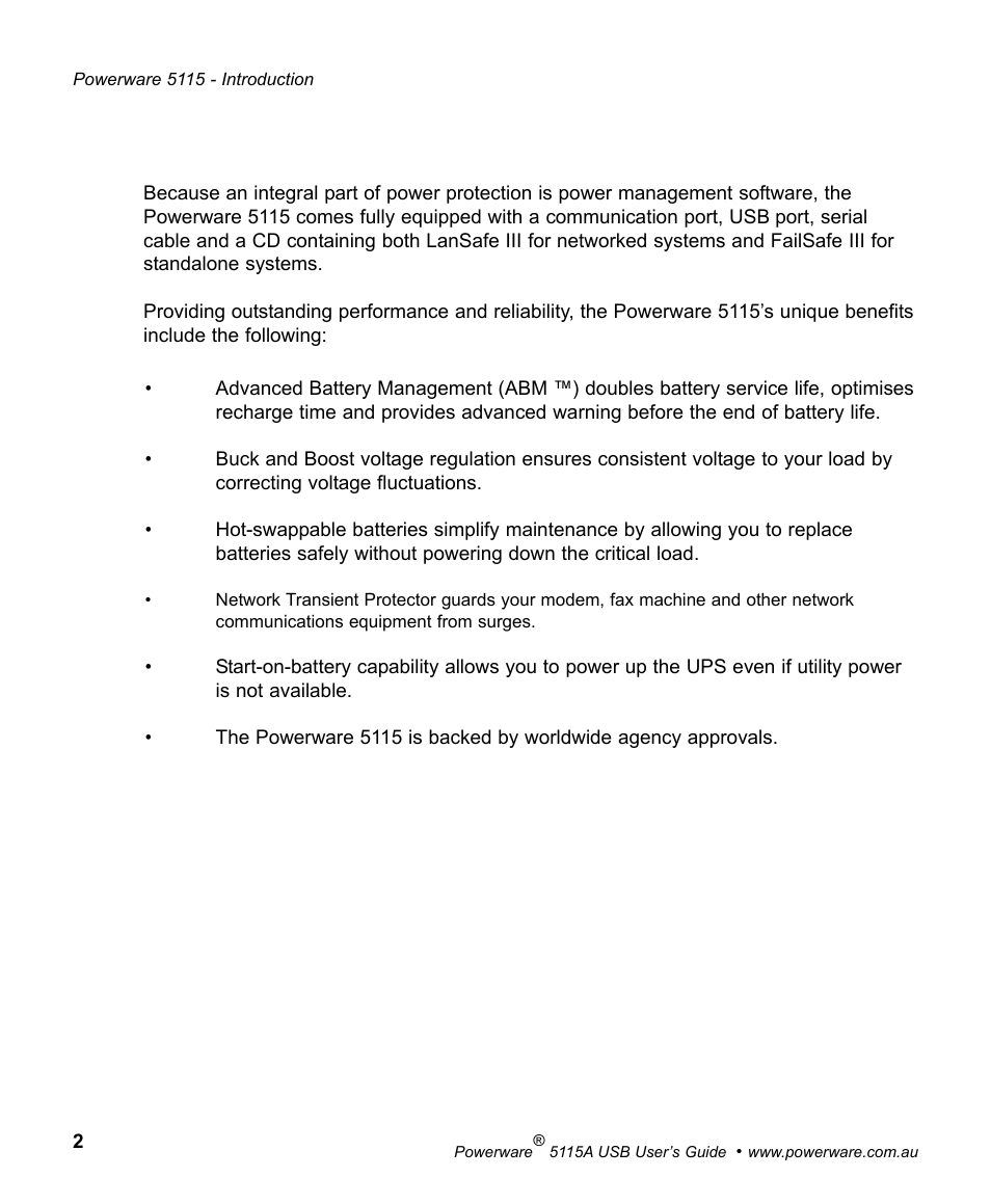 Powerware 5115A USB User Manual | Page 8 / 44