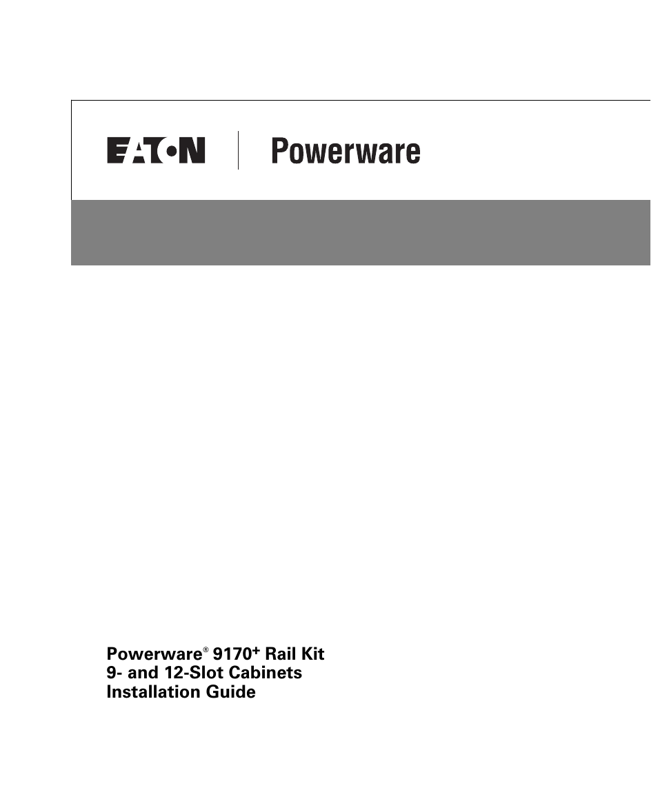 Powerware 9170+ User Manual | 12 pages