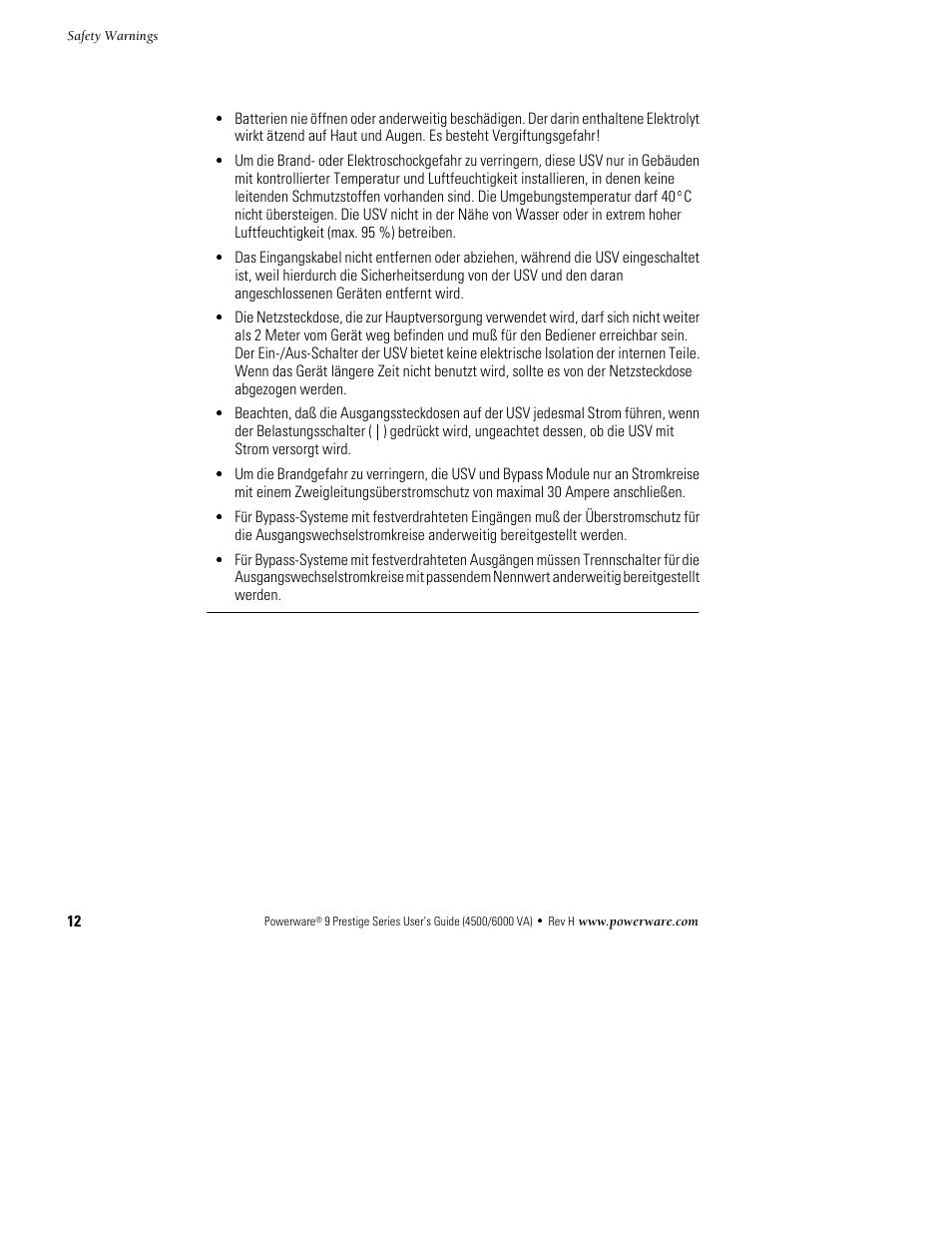 Powerware 6000 User Manual | Page 20 / 92