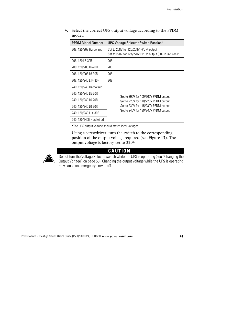 Powerware 6000 User Manual | Page 49 / 92