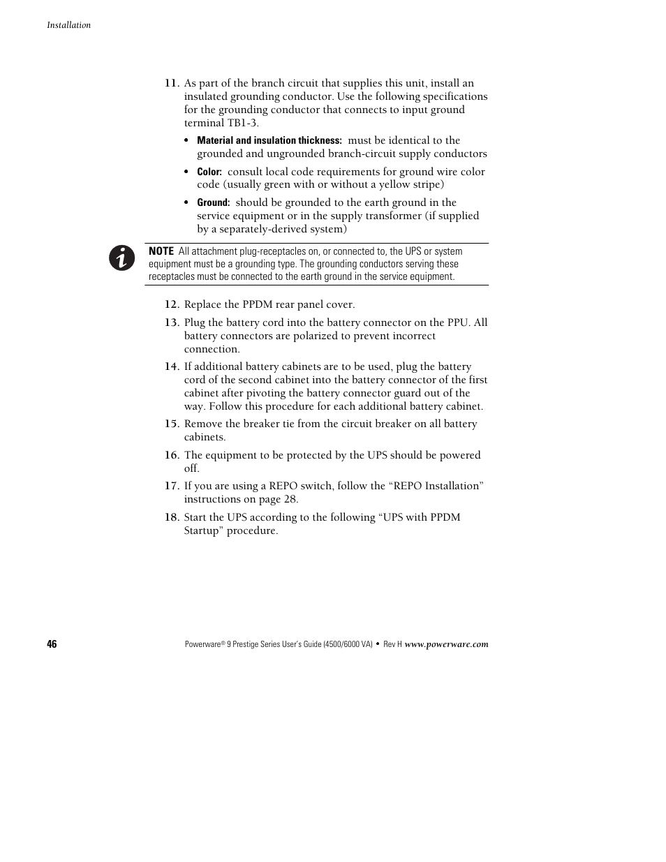 Powerware 6000 User Manual | Page 54 / 92