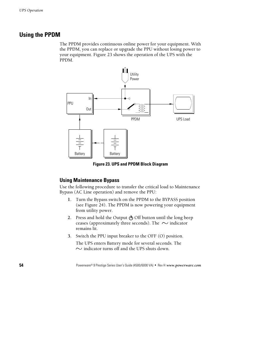 Using the ppdm | Powerware 6000 User Manual | Page 62 / 92