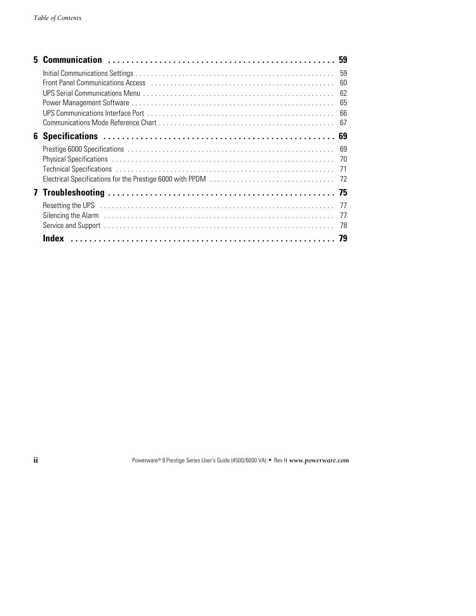 Powerware 6000 User Manual | Page 8 / 92
