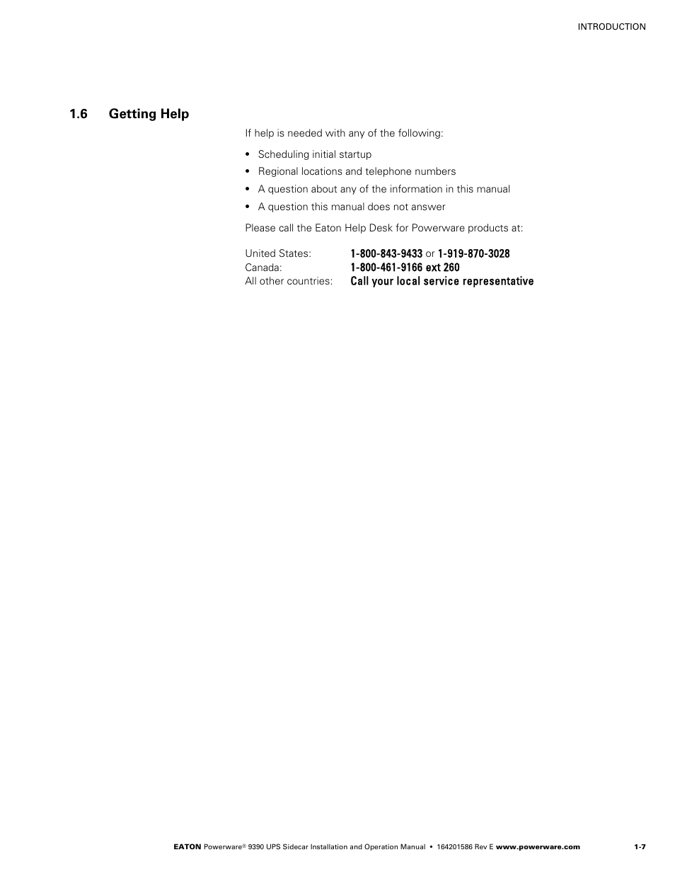 6 getting help | Powerware UPS Sidecar Powerware 9390 User Manual | Page 13 / 124