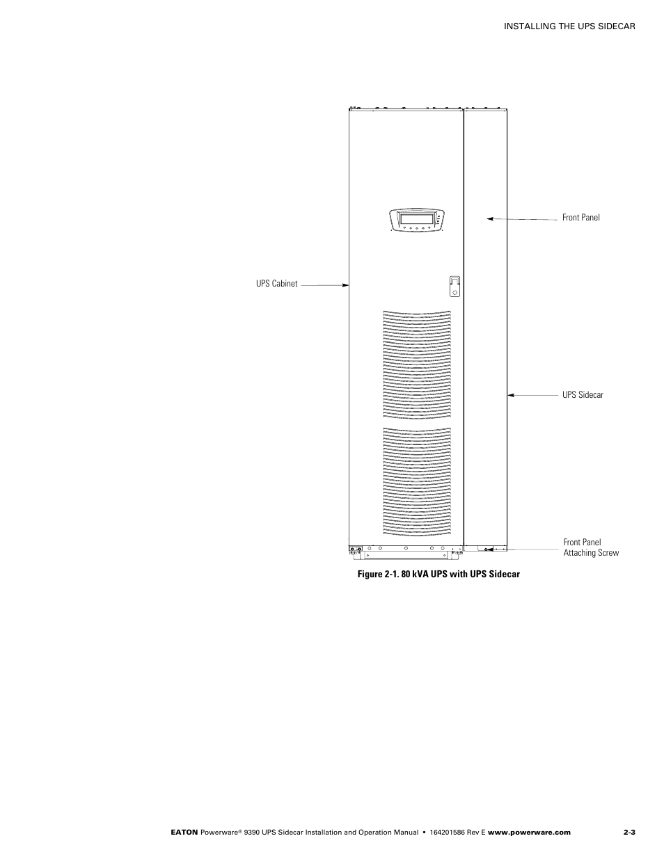 Powerware UPS Sidecar Powerware 9390 User Manual | Page 19 / 124