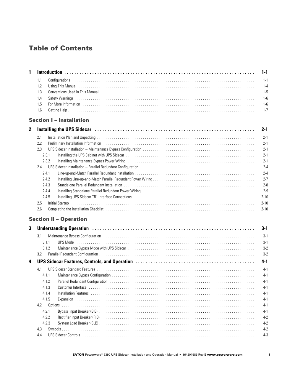 Powerware UPS Sidecar Powerware 9390 User Manual | Page 3 / 124