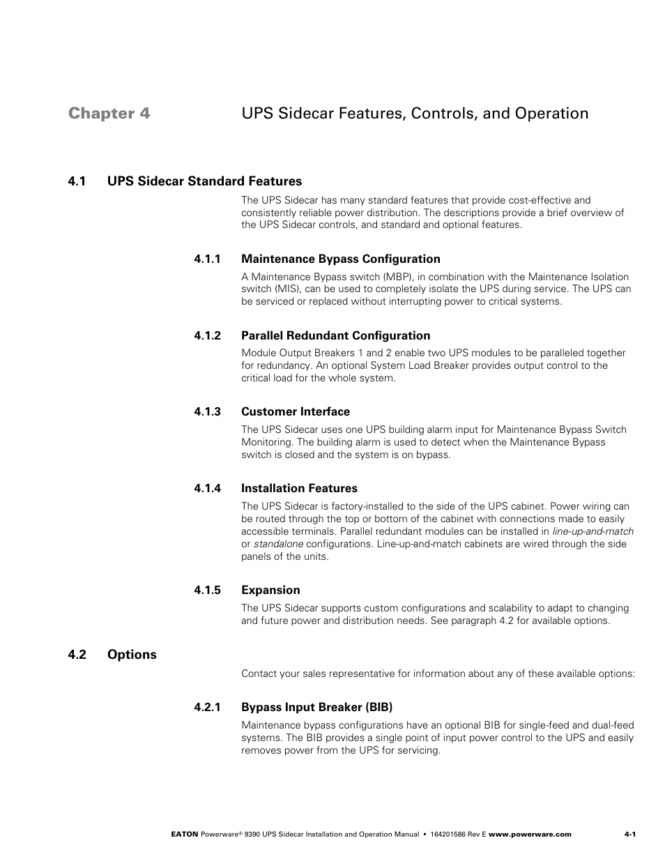 2 options | Powerware UPS Sidecar Powerware 9390 User Manual | Page 33 / 124