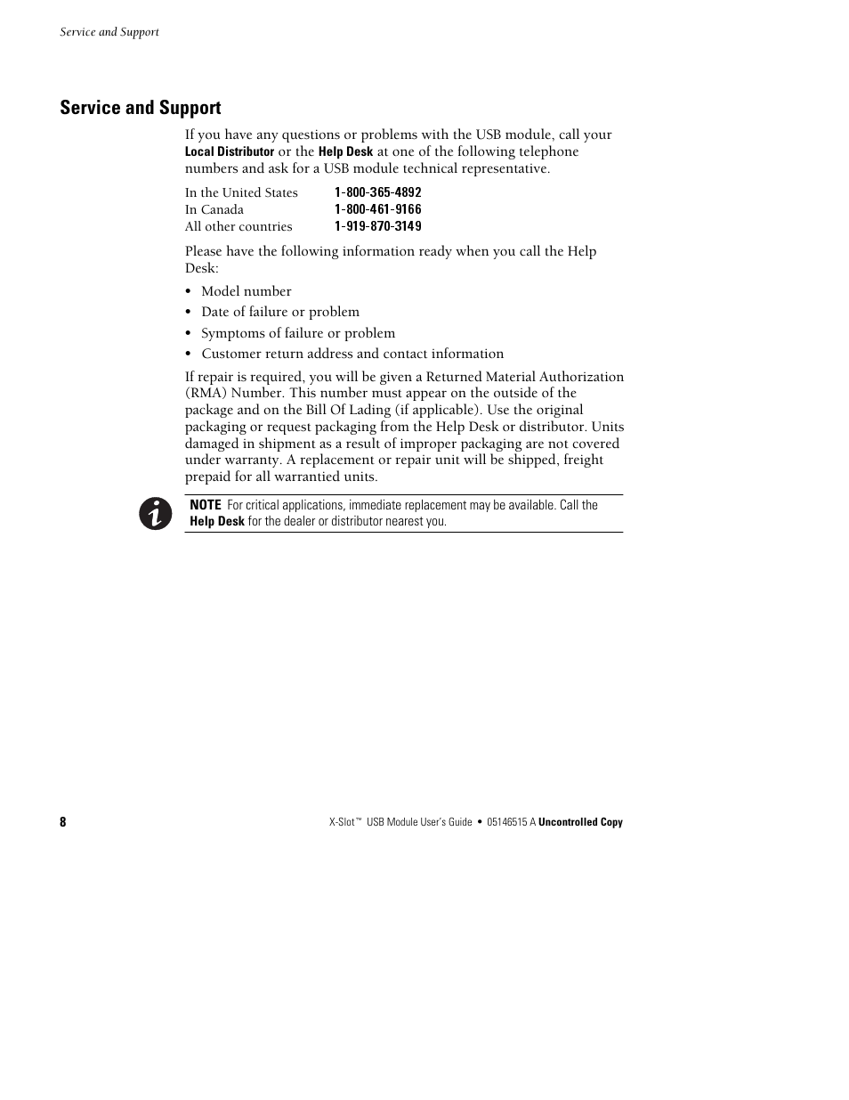 Service and support | Powerware X-Slot USB Module User Manual | Page 8 / 10