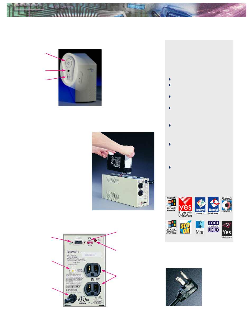 Additional features, Power management software | Powerware 3115 User Manual | Page 2 / 4