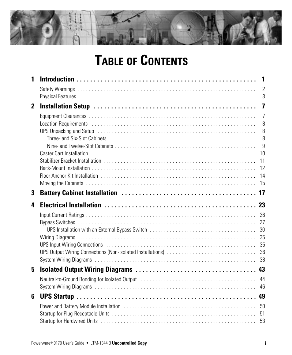 Able, Ontents | Powerware 9170+ User Manual | Page 3 / 94