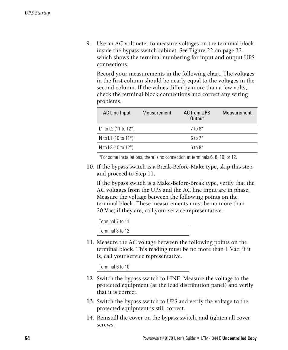Powerware 9170+ User Manual | Page 58 / 94