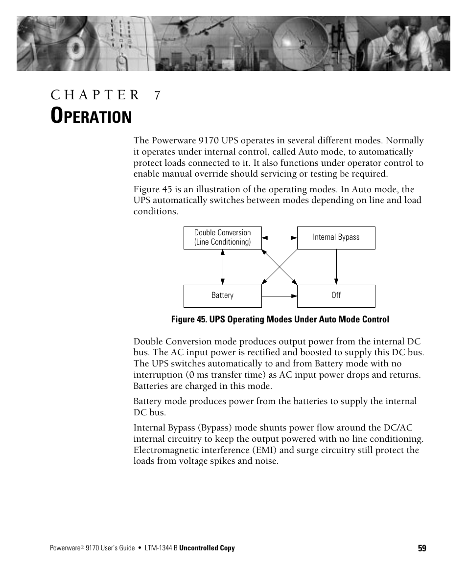 Peration | Powerware 9170+ User Manual | Page 63 / 94