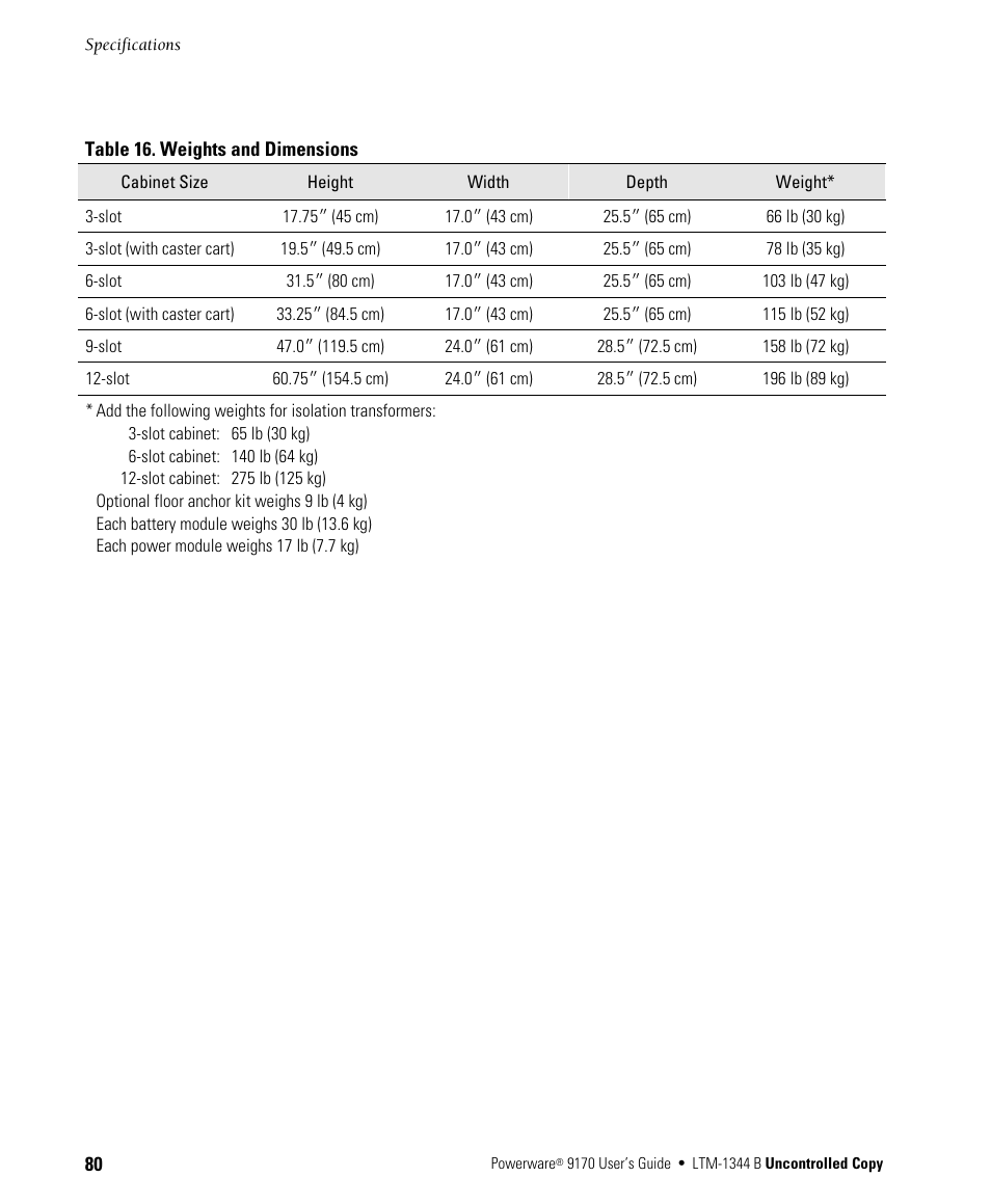 Powerware 9170+ User Manual | Page 84 / 94