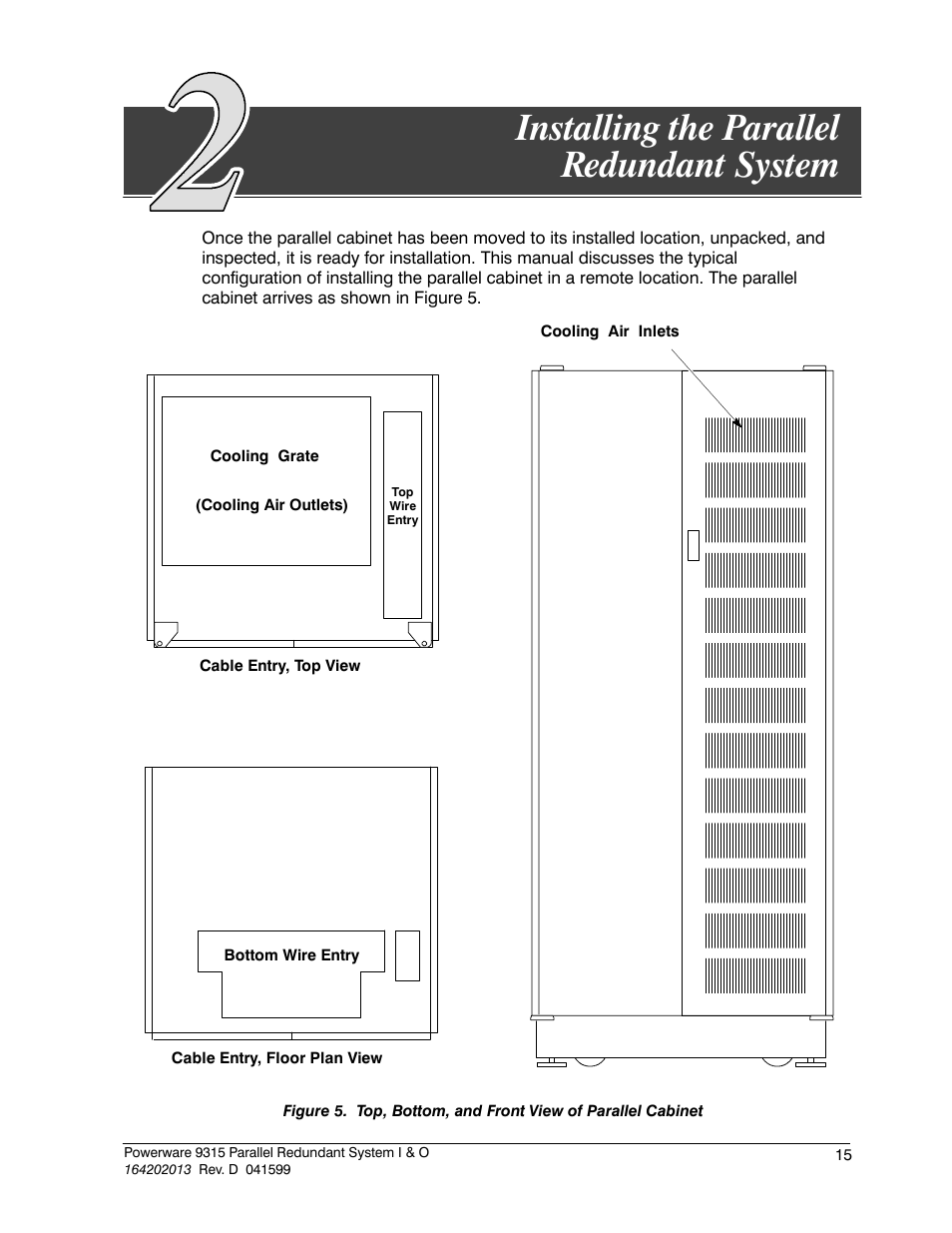 Chapter 2 installing the parallel redundant system, Installing the parallel redundant system | Powerware 9315 User Manual | Page 21 / 54