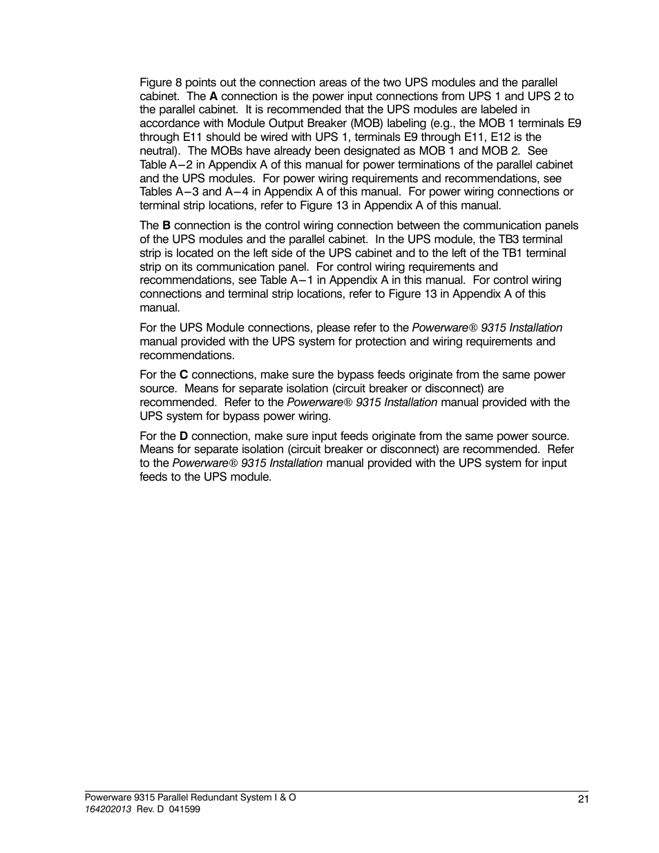Powerware 9315 User Manual | Page 27 / 54