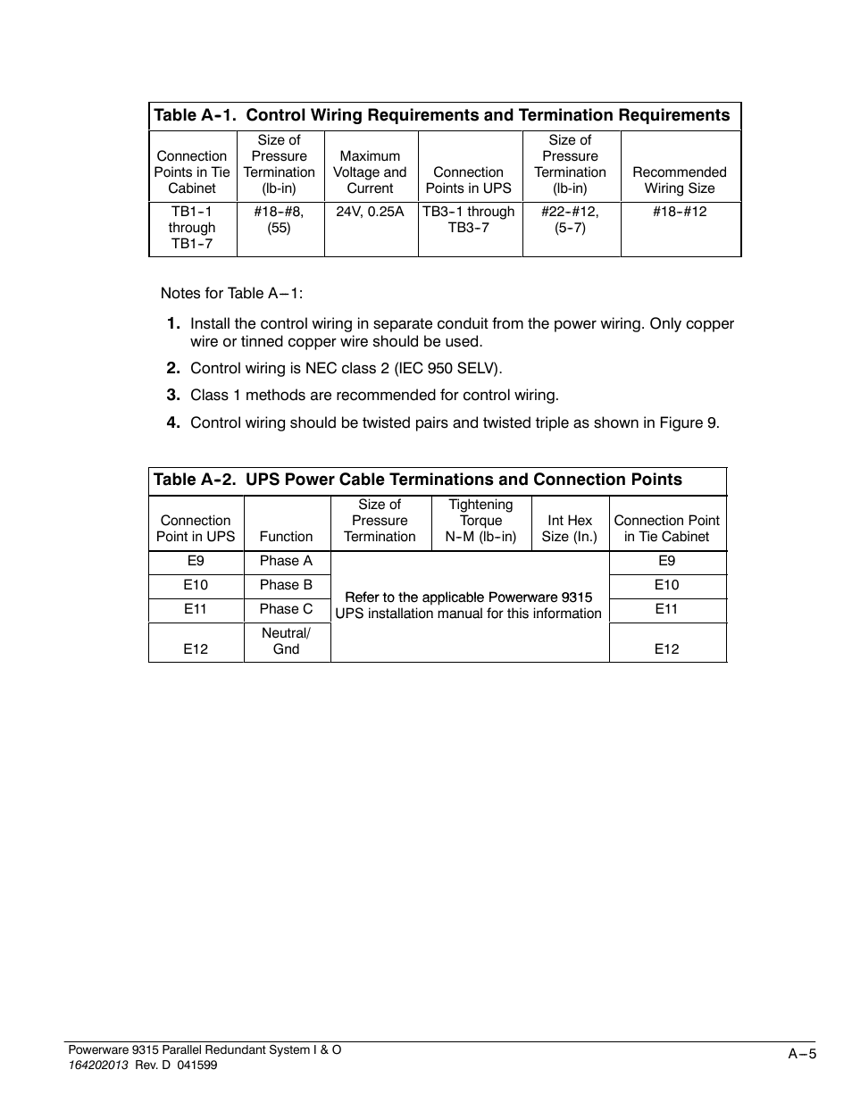 Powerware 9315 User Manual | Page 49 / 54