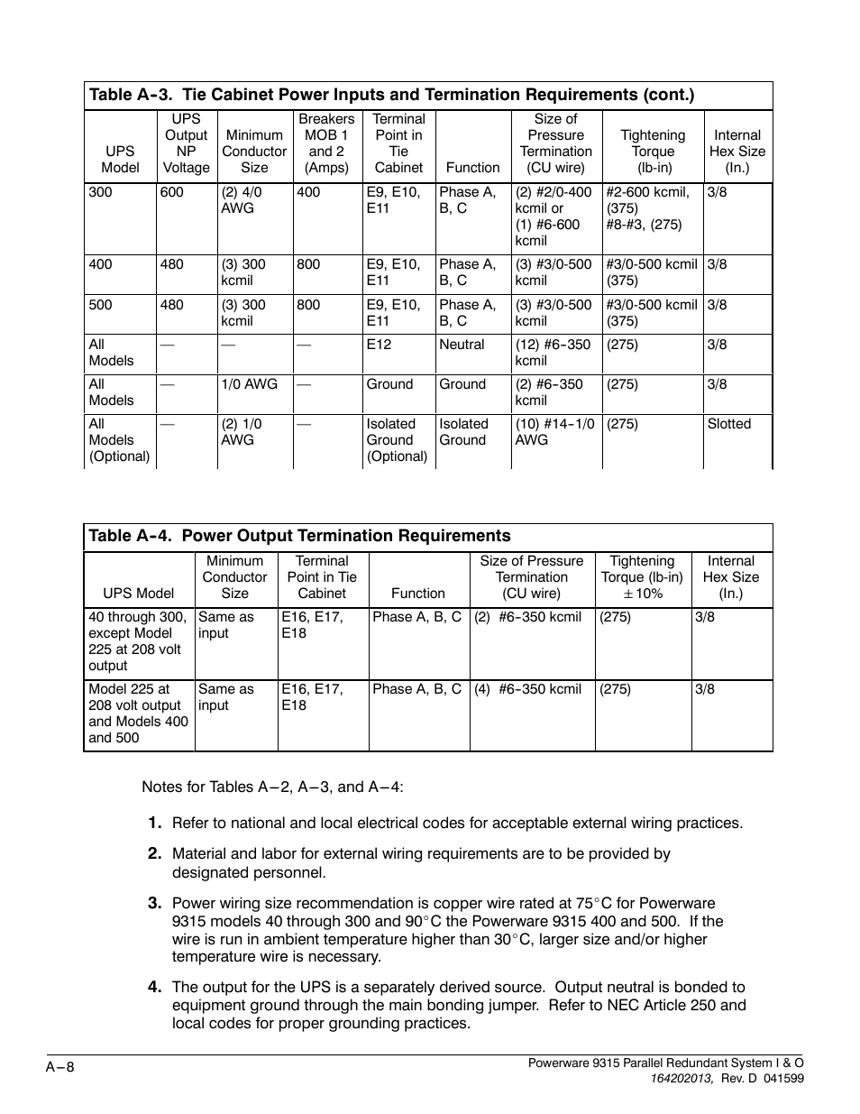 Powerware 9315 User Manual | Page 52 / 54