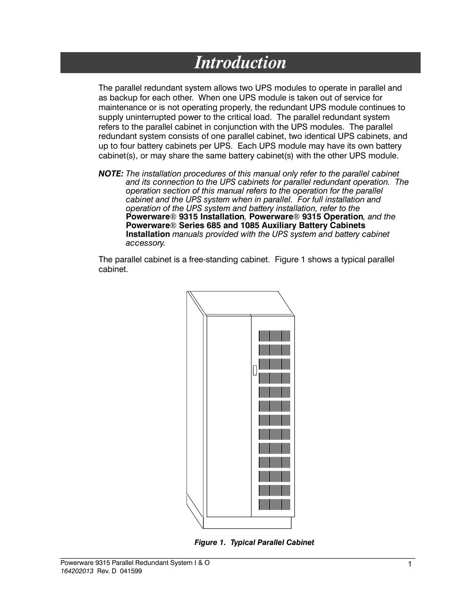 Introduction | Powerware 9315 User Manual | Page 7 / 54