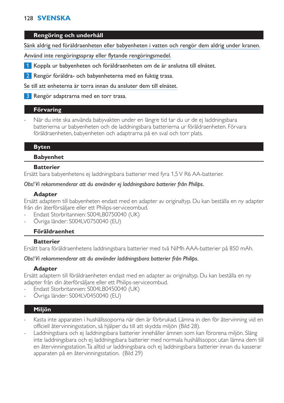 Philips AVENT SCD510 User Manual | Page 128 / 148