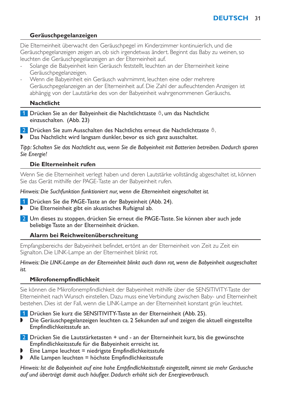 Philips AVENT SCD510 User Manual | Page 31 / 148