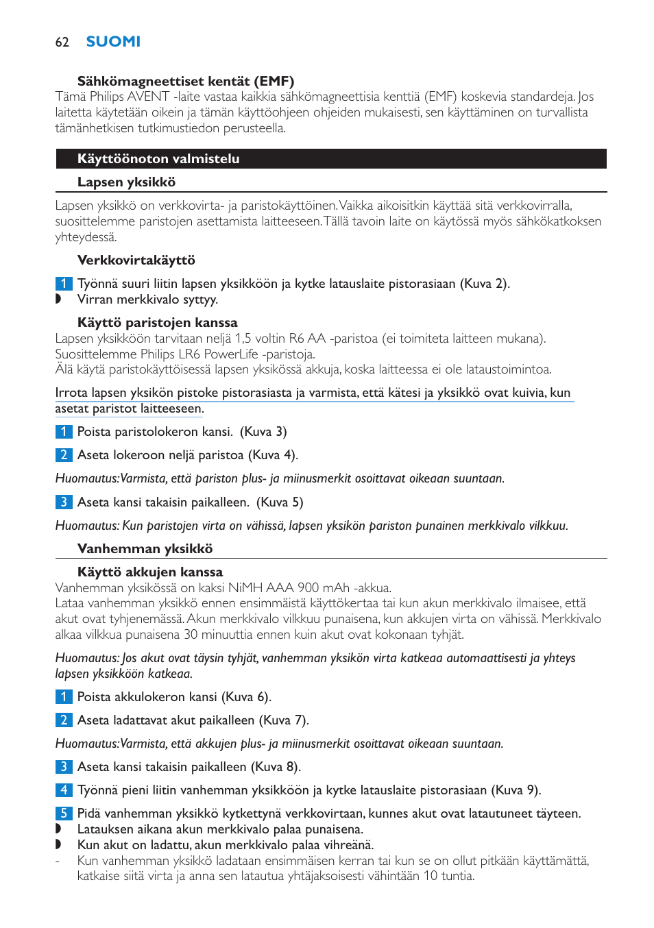 Philips AVENT SCD510 User Manual | Page 62 / 148