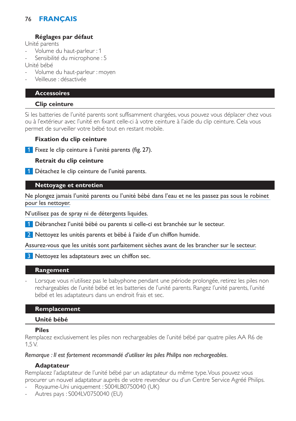 Philips AVENT SCD510 User Manual | Page 76 / 148