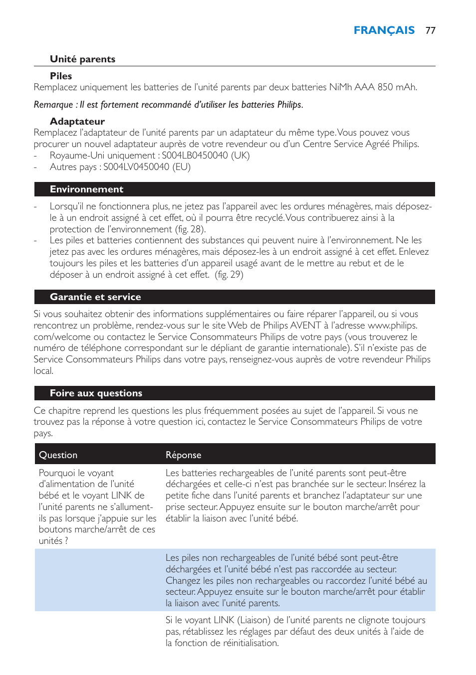 Philips AVENT SCD510 User Manual | Page 77 / 148