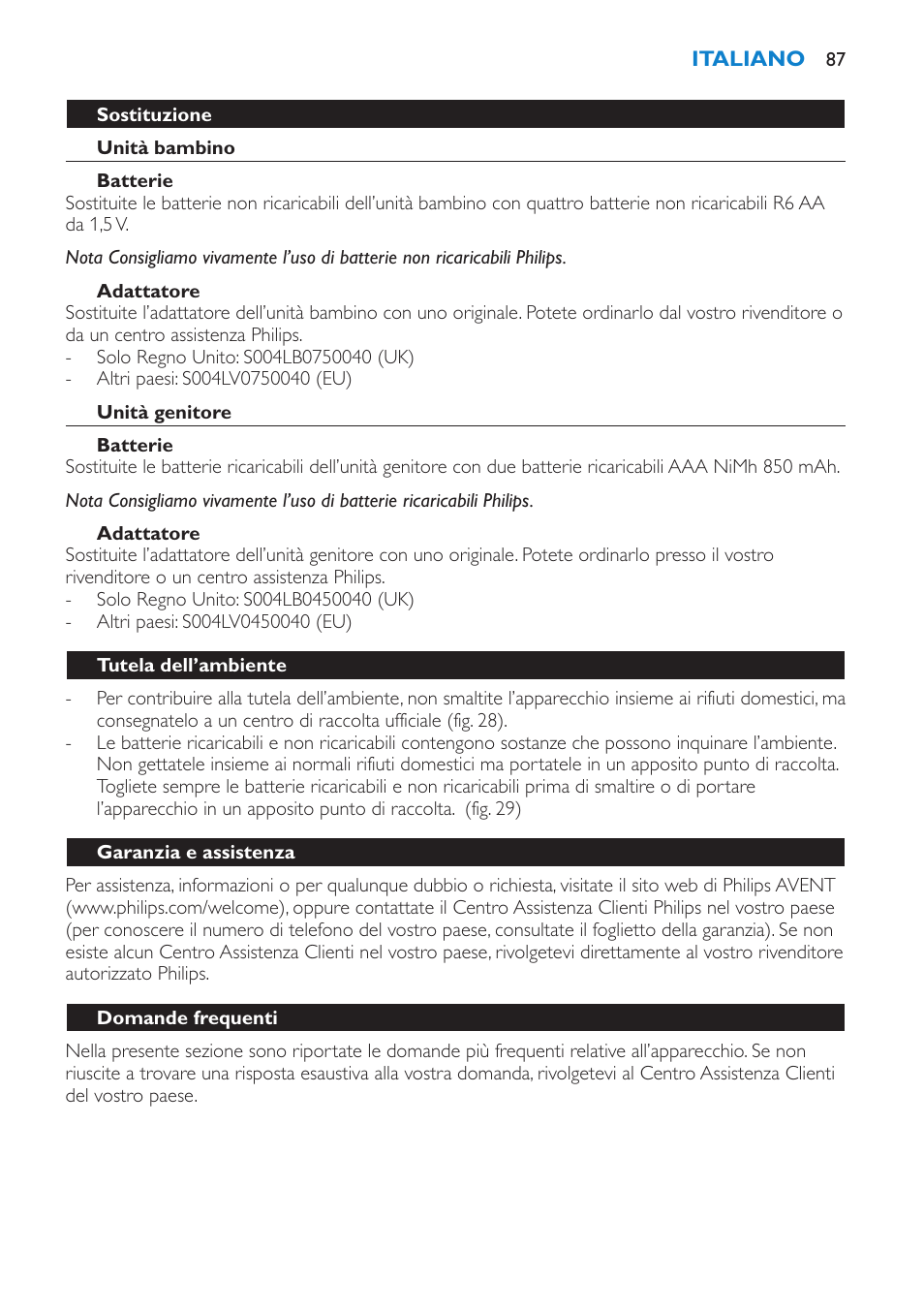 Philips AVENT SCD510 User Manual | Page 87 / 148