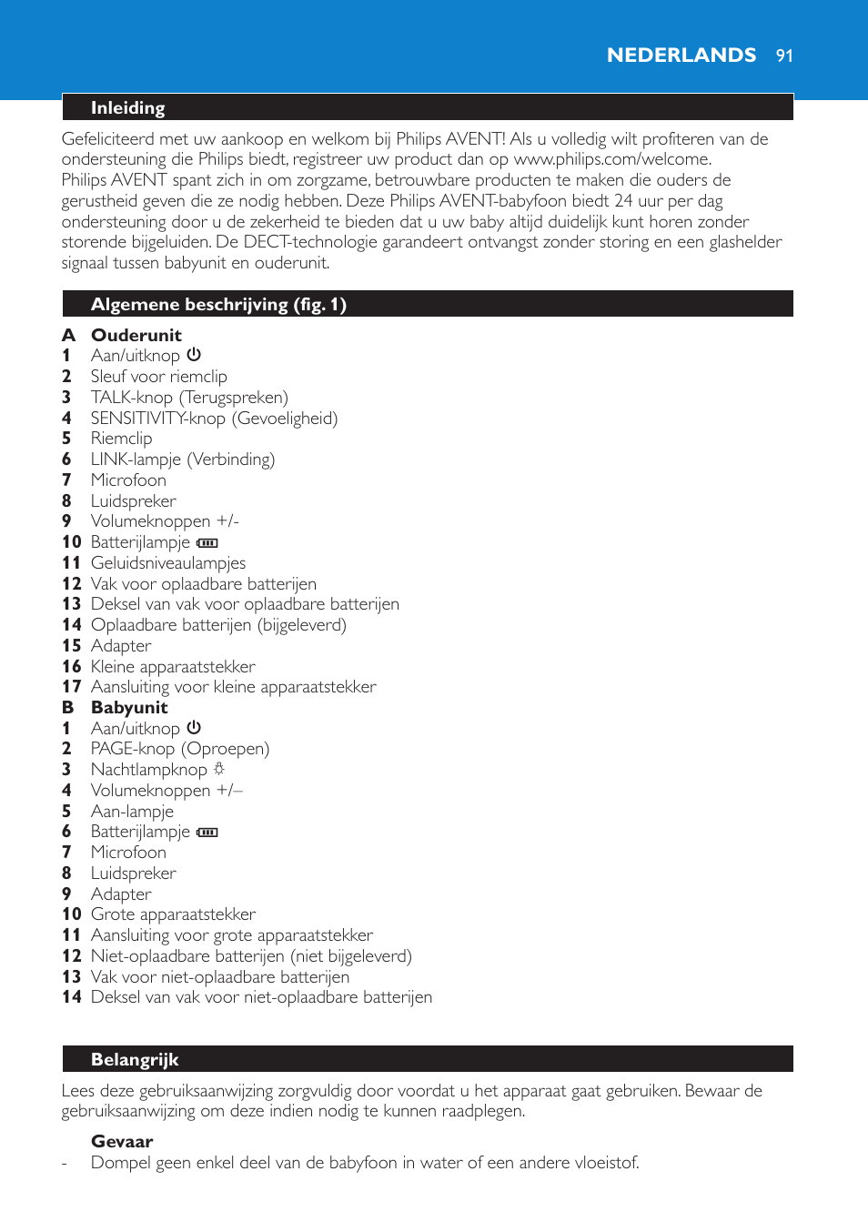 Nederlands, Nederlands 91 | Philips AVENT SCD510 User Manual | Page 91 / 148