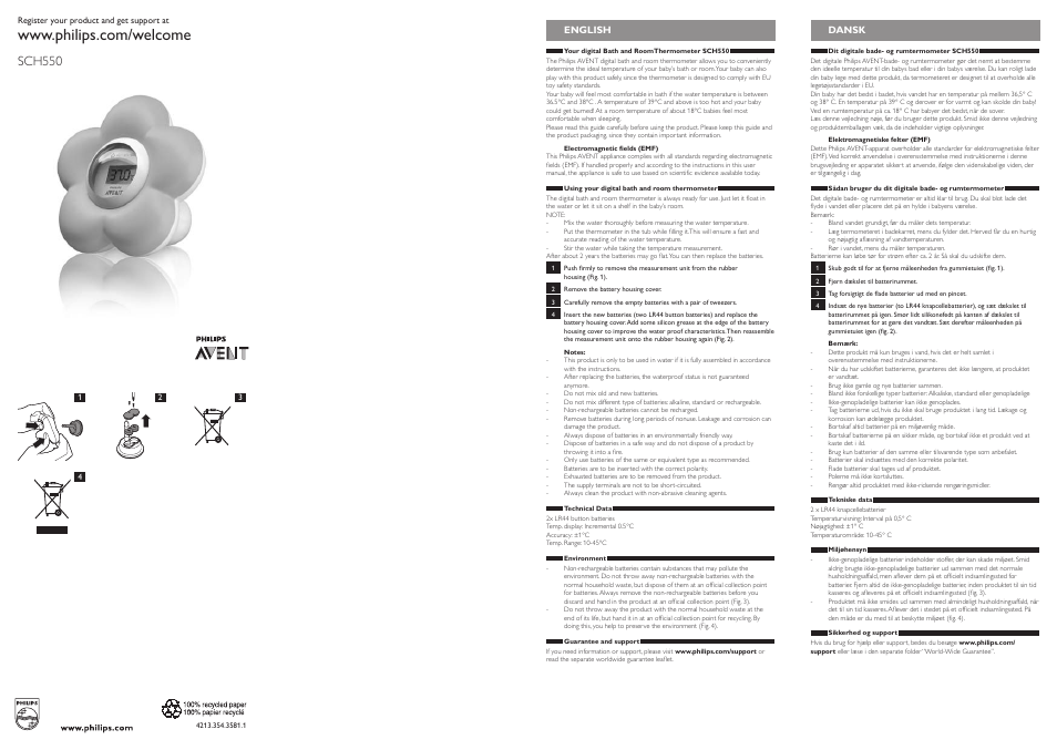 Philips AVENT SCH550 User Manual | 4 pages