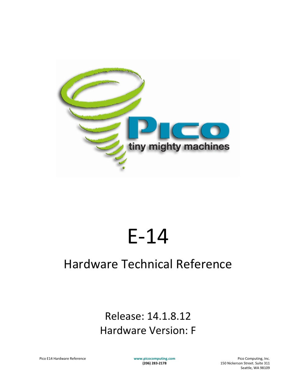 Pico Communications E-14 User Manual | 37 pages