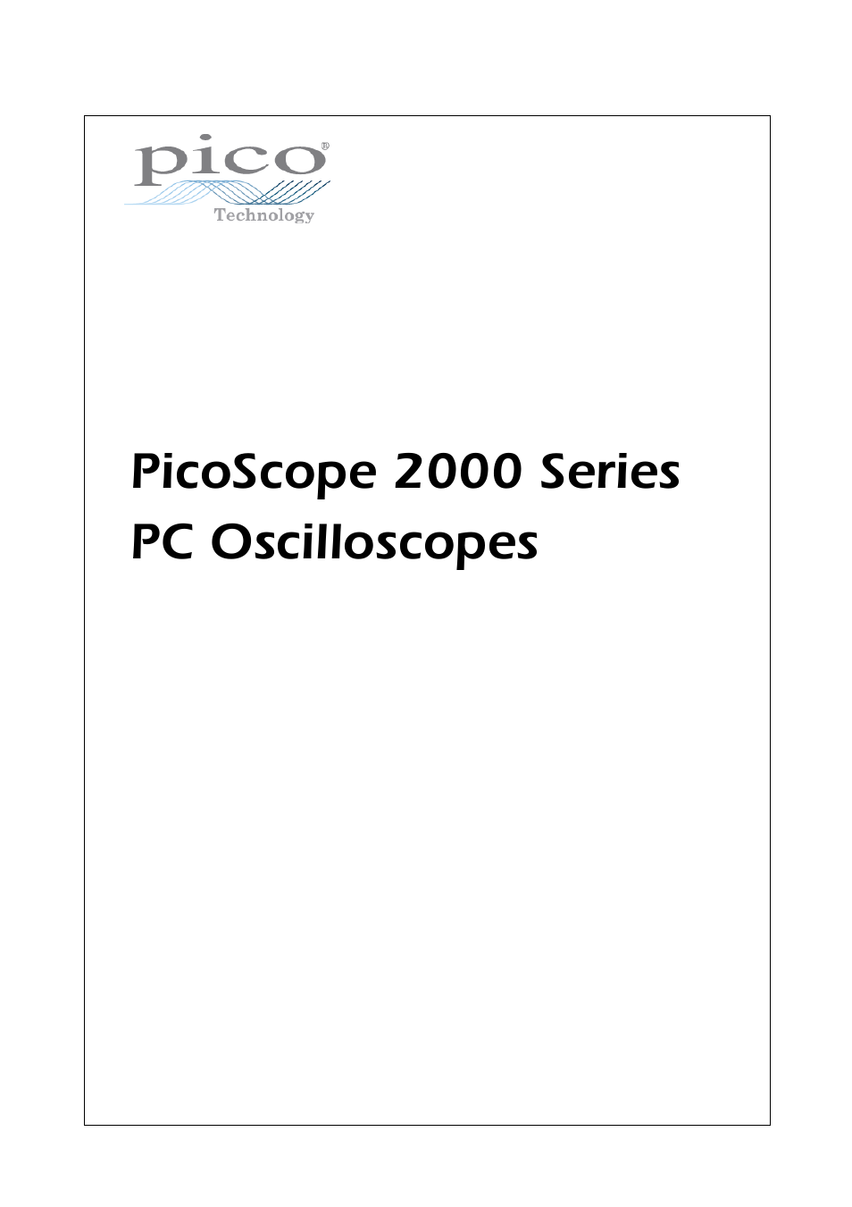 Pico Communications 2000 Series User Manual | 13 pages