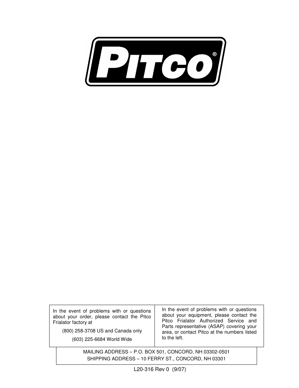 Pitco Frialator Solstice I12 Water Cooker (Operations Manual) User Manual | Page 12 / 12