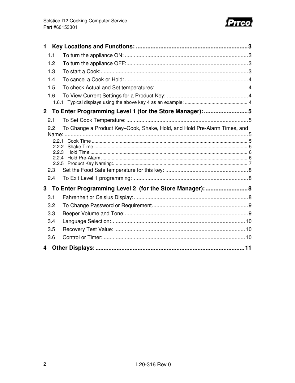 Pitco Frialator Solstice I12 Water Cooker (Operations Manual) User Manual | Page 2 / 12