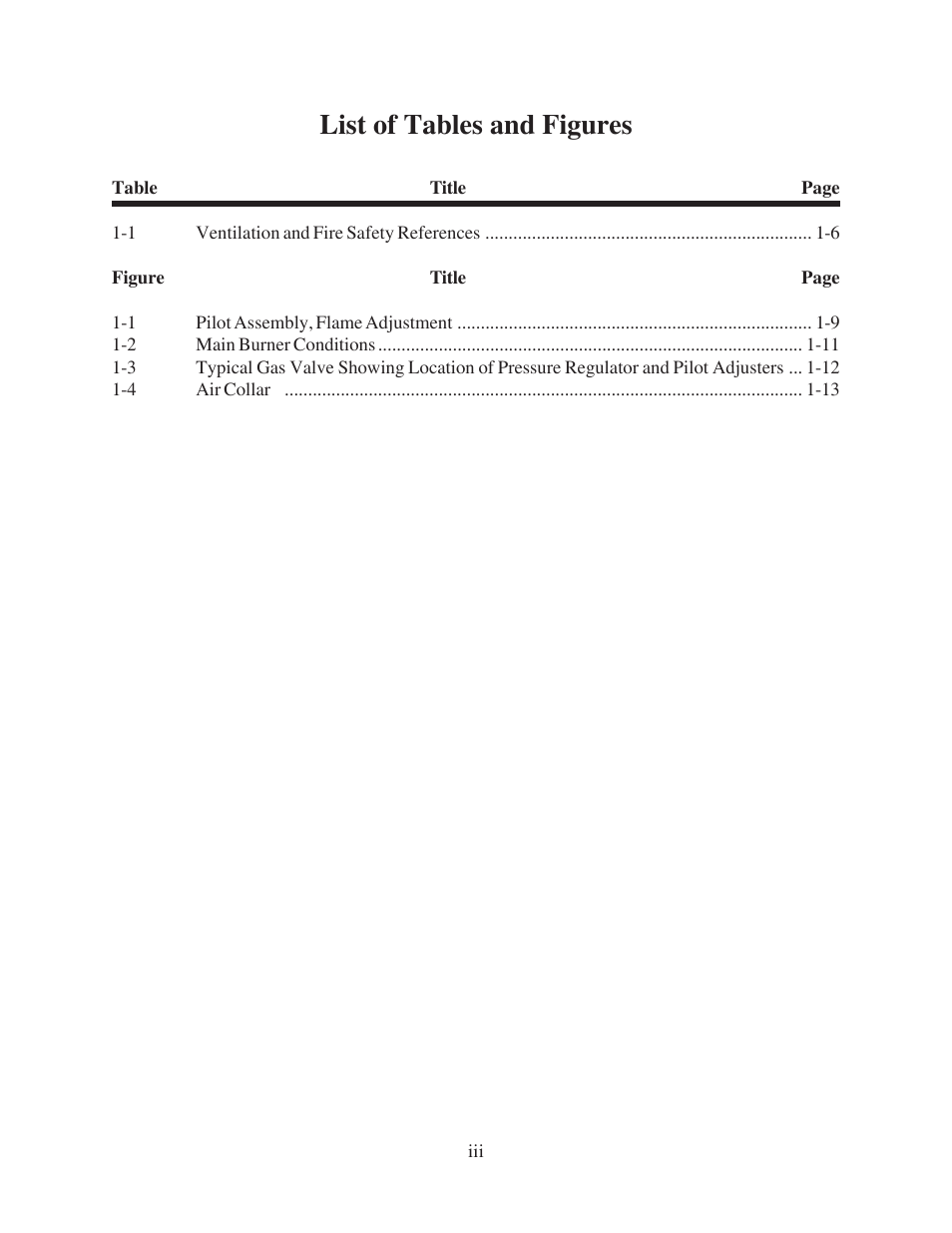 List of tables and figures | Pitco Frialator 26 User Manual | Page 8 / 35