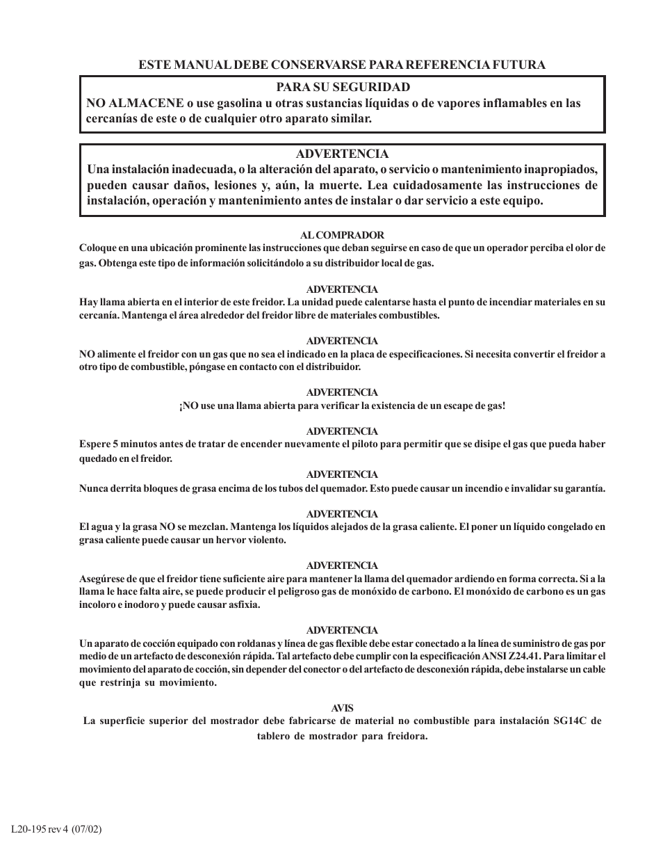 Pitco Frialator Gas Fryer 18 User Manual | Page 22 / 30