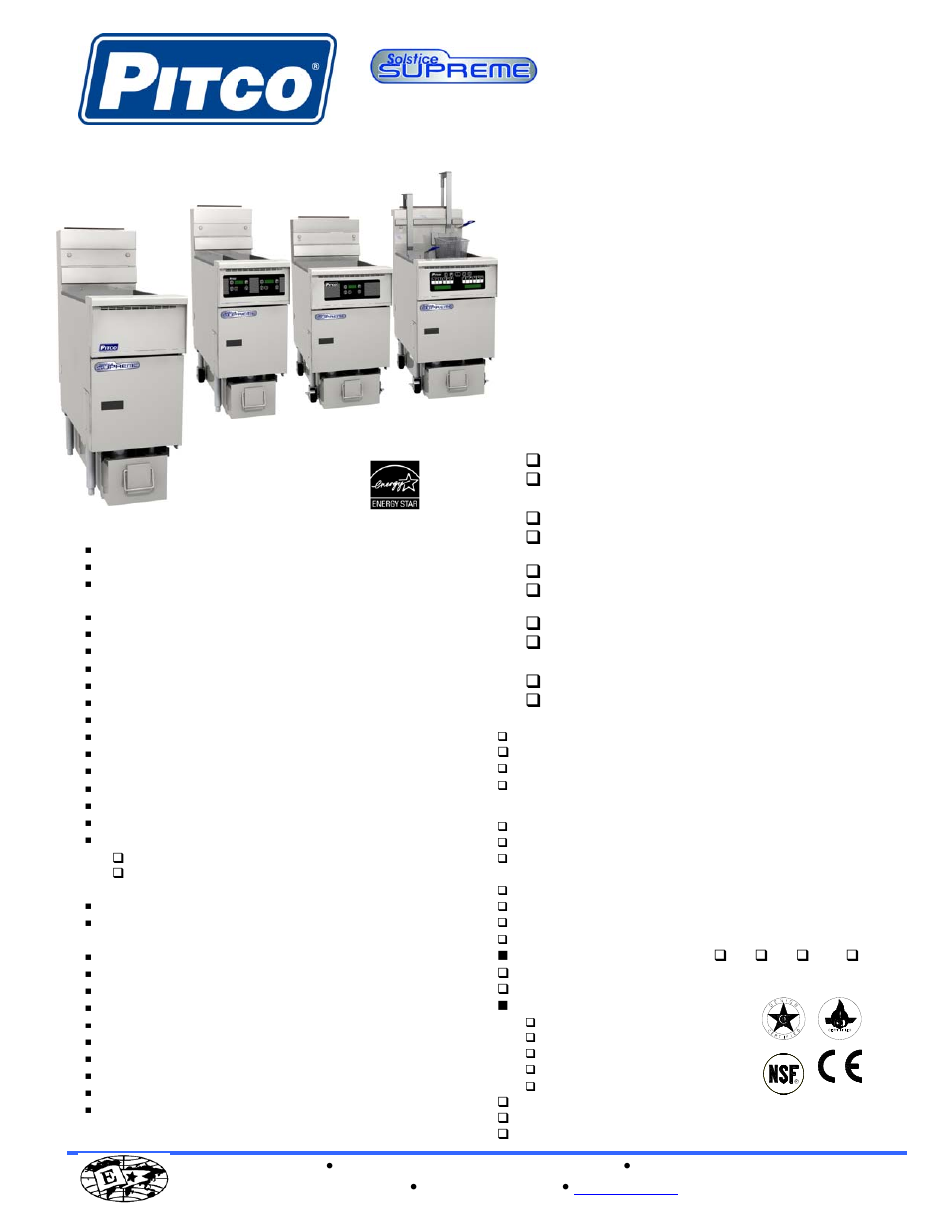 Pitco Frialator SOLSTICE SFSSH55 User Manual | 2 pages