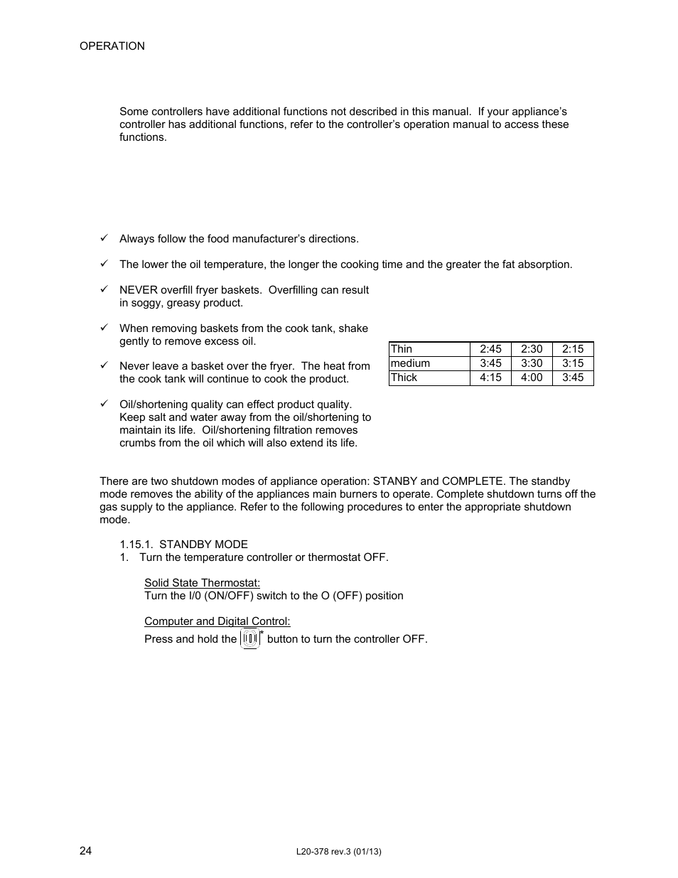 Pitco Frialator Solstice supreme with Matchless Ignition (Built after 08/2000) User Manual | Page 24 / 36