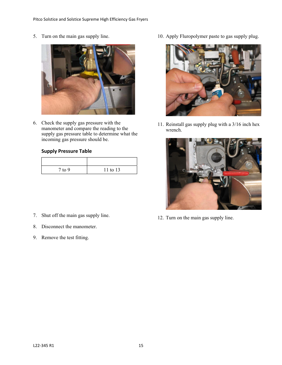 Pitco Frialator Gas Fryers  SG Serie User Manual | Page 15 / 94