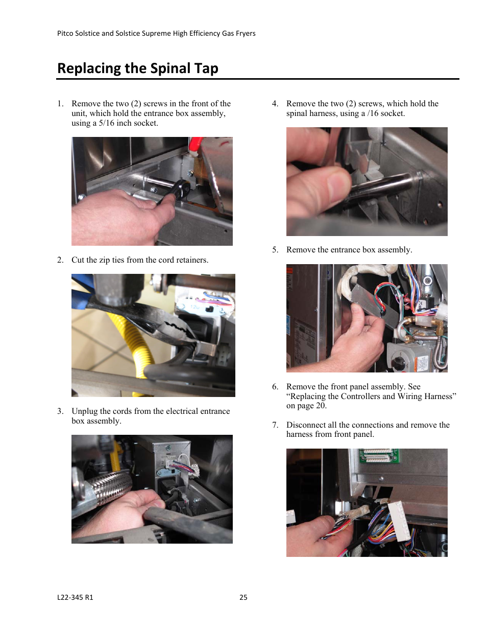 Replacing the spinal tap | Pitco Frialator Gas Fryers  SG Serie User Manual | Page 25 / 94