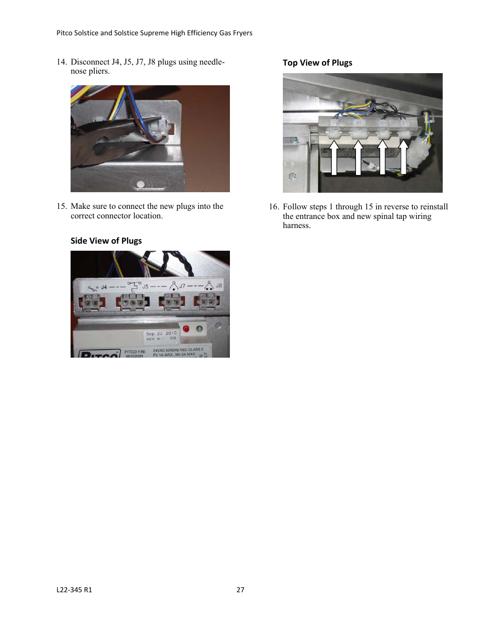 Pitco Frialator Gas Fryers  SG Serie User Manual | Page 27 / 94